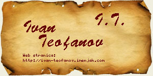 Ivan Teofanov vizit kartica
